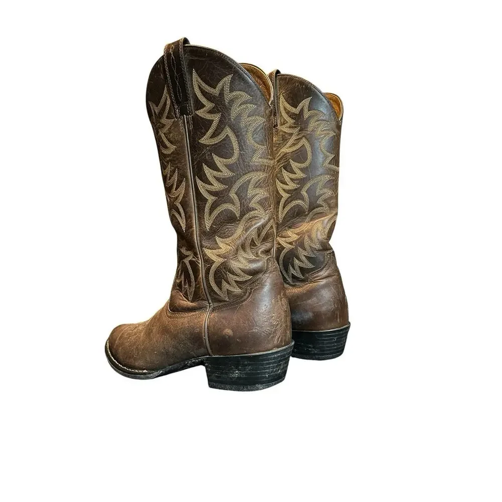 Men’s Ariat 34725 Size 11D Heritage‎ R Toe Western Brown Leather Boots 15” Tall